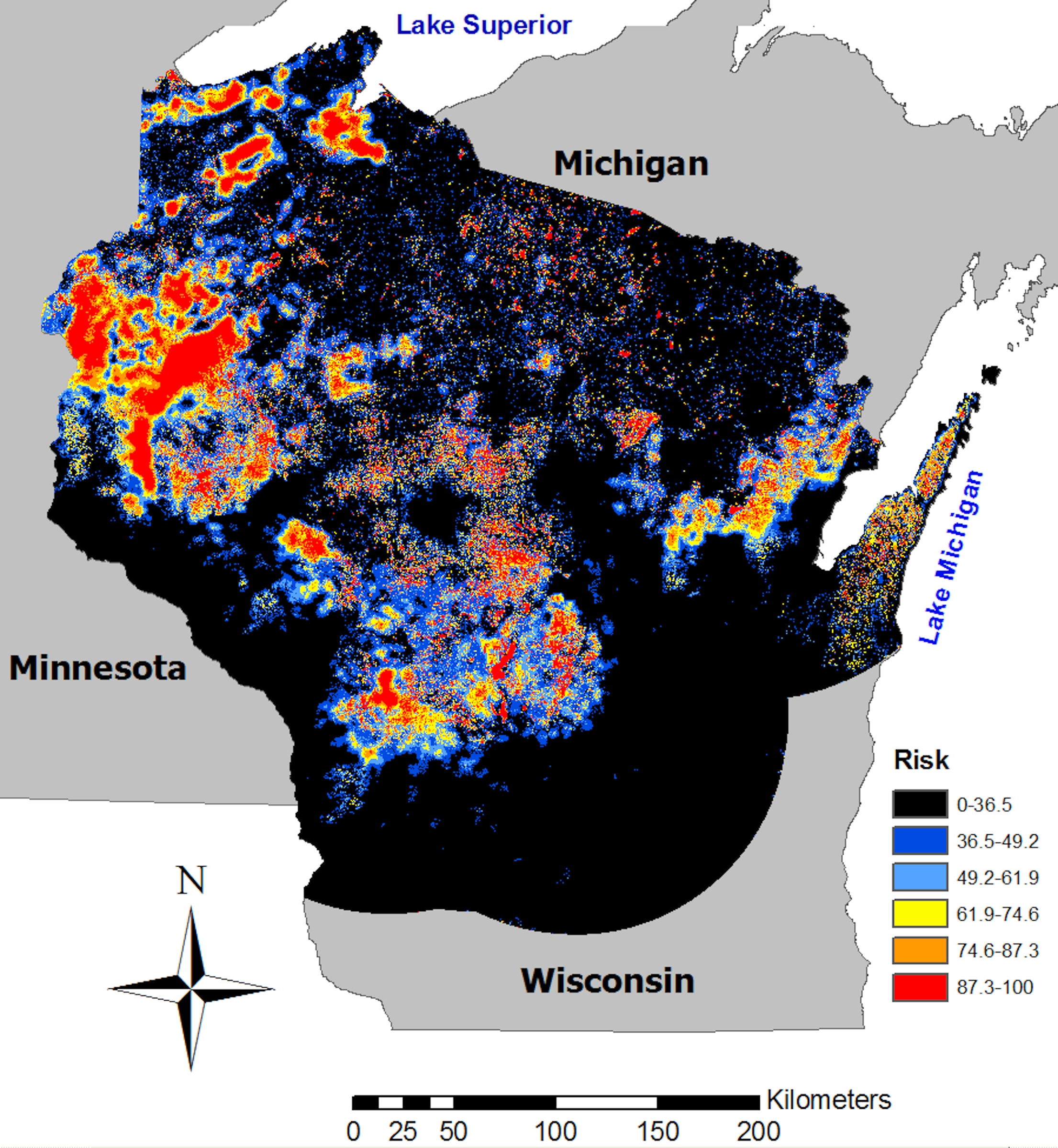 Livestock Risks From Wisconsin Wolves Localized Predictable