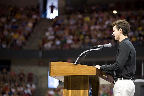 Rule Johnstone giving convocation address