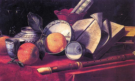 &rsquo;Still-life with Porcelain Vases, Flute, Books, and Oranges&rsquo;