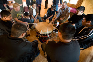 Young Chiefs play an honor song