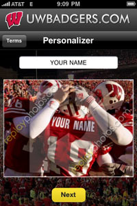 Screen capture from the app