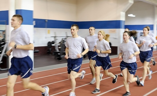 Photo: ROTC cadets running on track