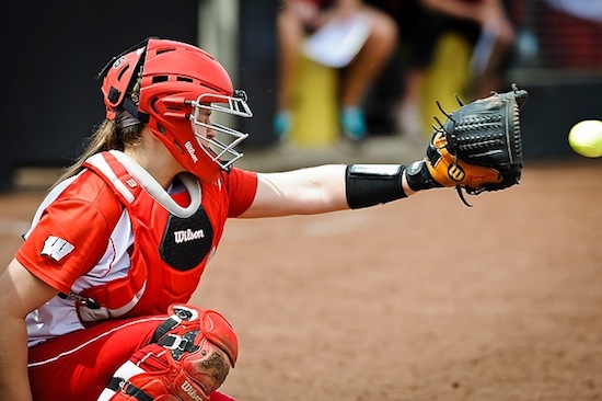 Photo: Maggie Strange catching ball