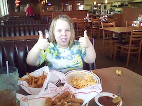 Photo: Emma Pierick at a restaurant