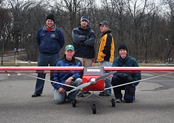 Photo of researcher team and unmanned plane