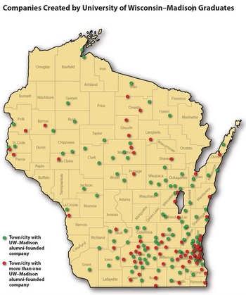 Graphic: Map of UW spinoff businesses