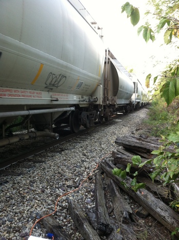 Photo: Freight car on railroad track
