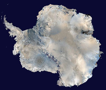 Satellite image of Antarctica