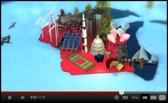 Still from a new commercial featuring some of UW–Madison’s greatest contributions to the world.