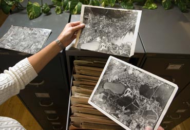 Photo of maps to be digitally preserved