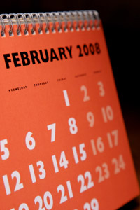 Photo of a February calendar