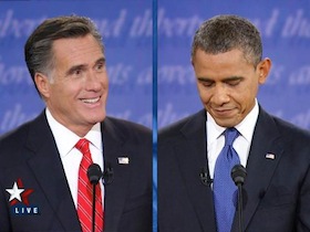Photo: Romney-Obama debate