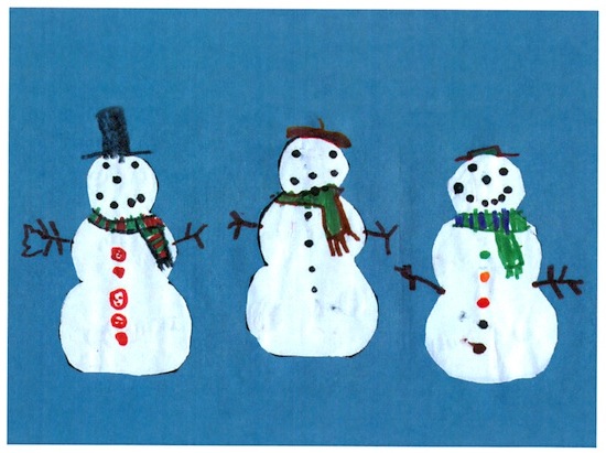Image: greeting card with snowmen