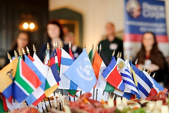 Photo: international flags at Peace Corps event