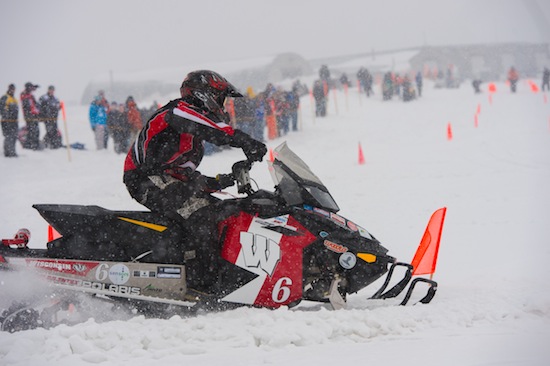 Photo: Mike Solger driving clean snowmobile