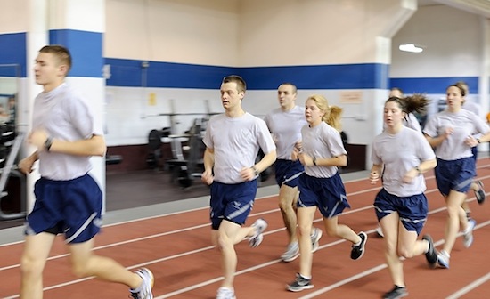 Photo: ROTC cadets running on track