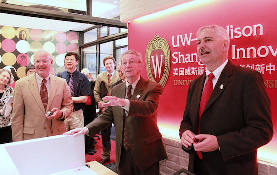 Photo: David Ward at opening of UW Shanghai Innovation Office