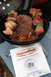 Photo of a grill using the FlameDisk