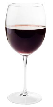 Photo of a glass of red wine