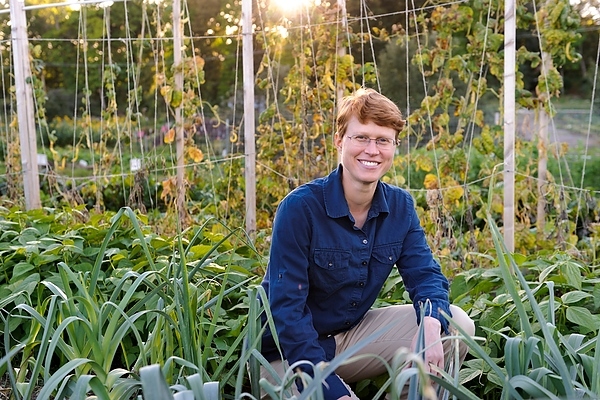 Photo: Julie Dawson in vegetable garden
