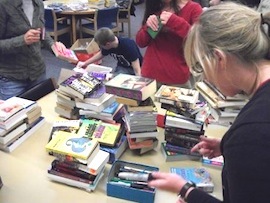 Jail Library Group sorts books
