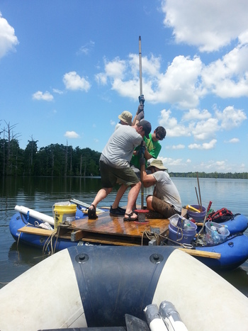 Photo: Lake researchers on boat