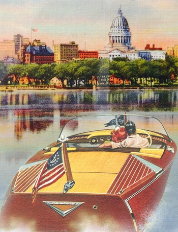 Illustration: Boat on Lake Monona
