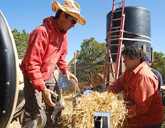 Preparing straw for home construction