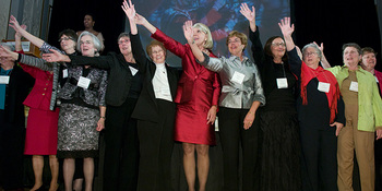 Photo: Women’s Philanthropy Council members singing ’Varsity’
