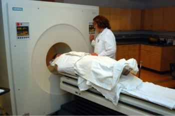 Photo: Person in PET scanner